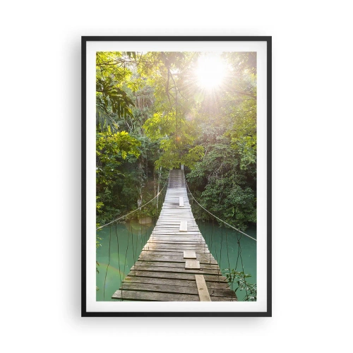 Poster in black frame - Azure Water in Azure Forest - 61x91 cm
