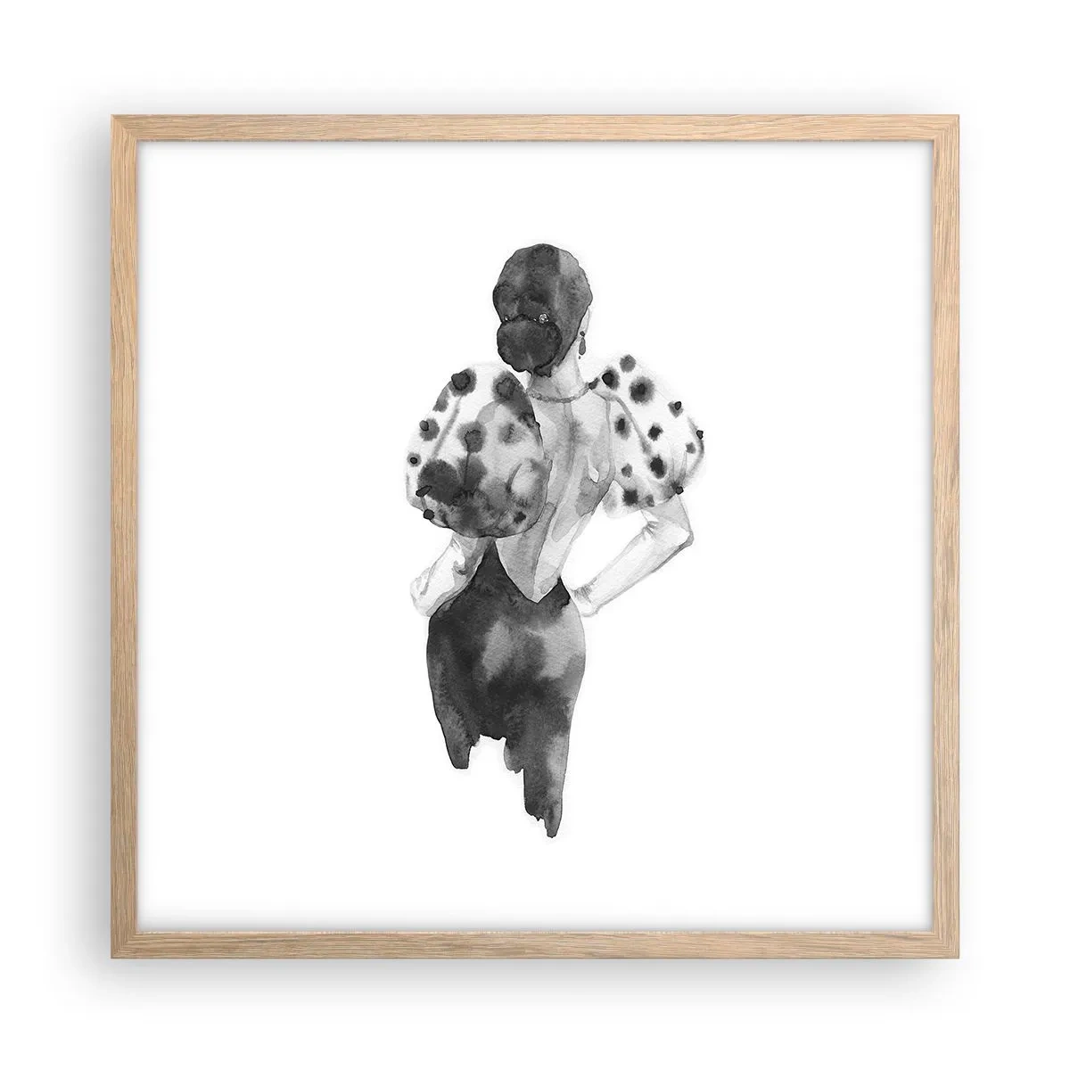 Poster in light oak frame - She Passed by - 50x50 cm