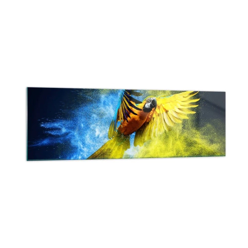 Glass picture - In Blue and Gold Dust - 160x50 cm
