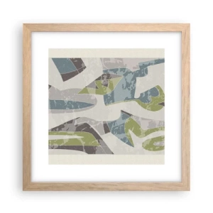 Poster in light oak frame - Composition with Window Pane - 30x30 cm