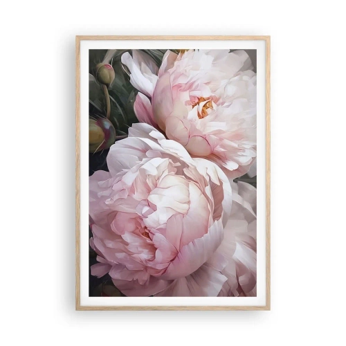 Poster in light oak frame - Captured in Full Bloom - 70x100 cm