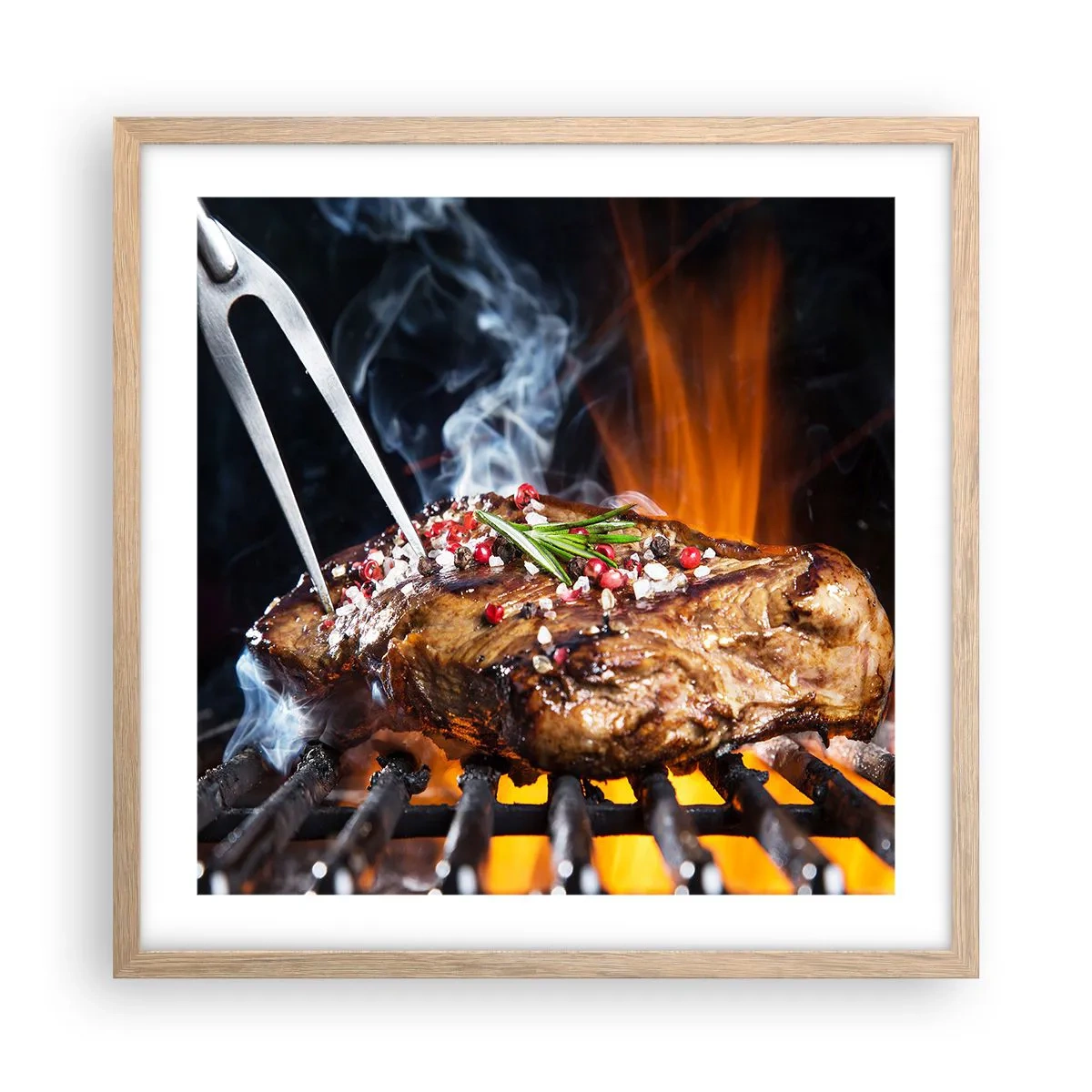 Poster in light oak frame - Juicy and Fragrant - 50x50 cm
