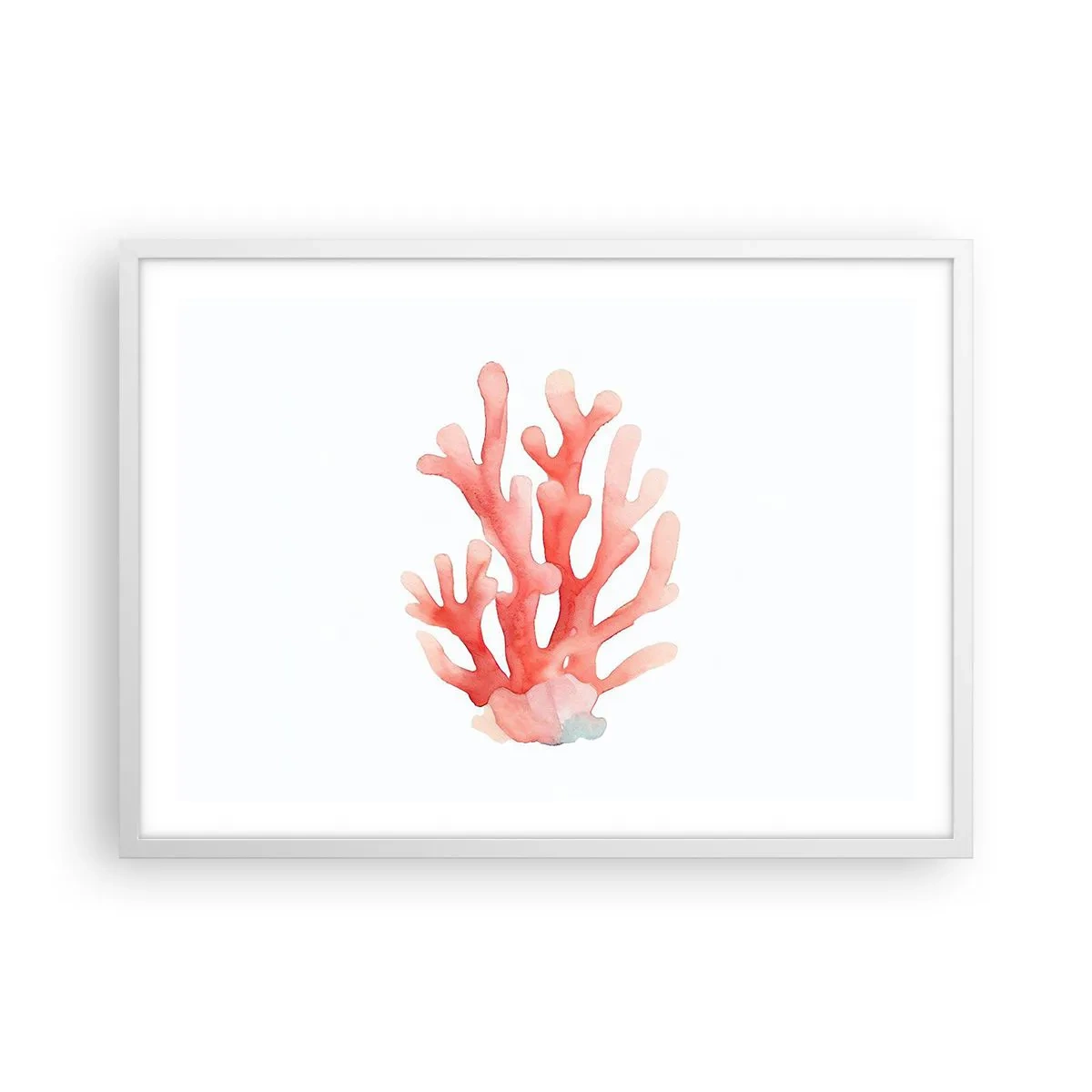 Poster in white frmae - Coral Colour Colars - 70x50 cm