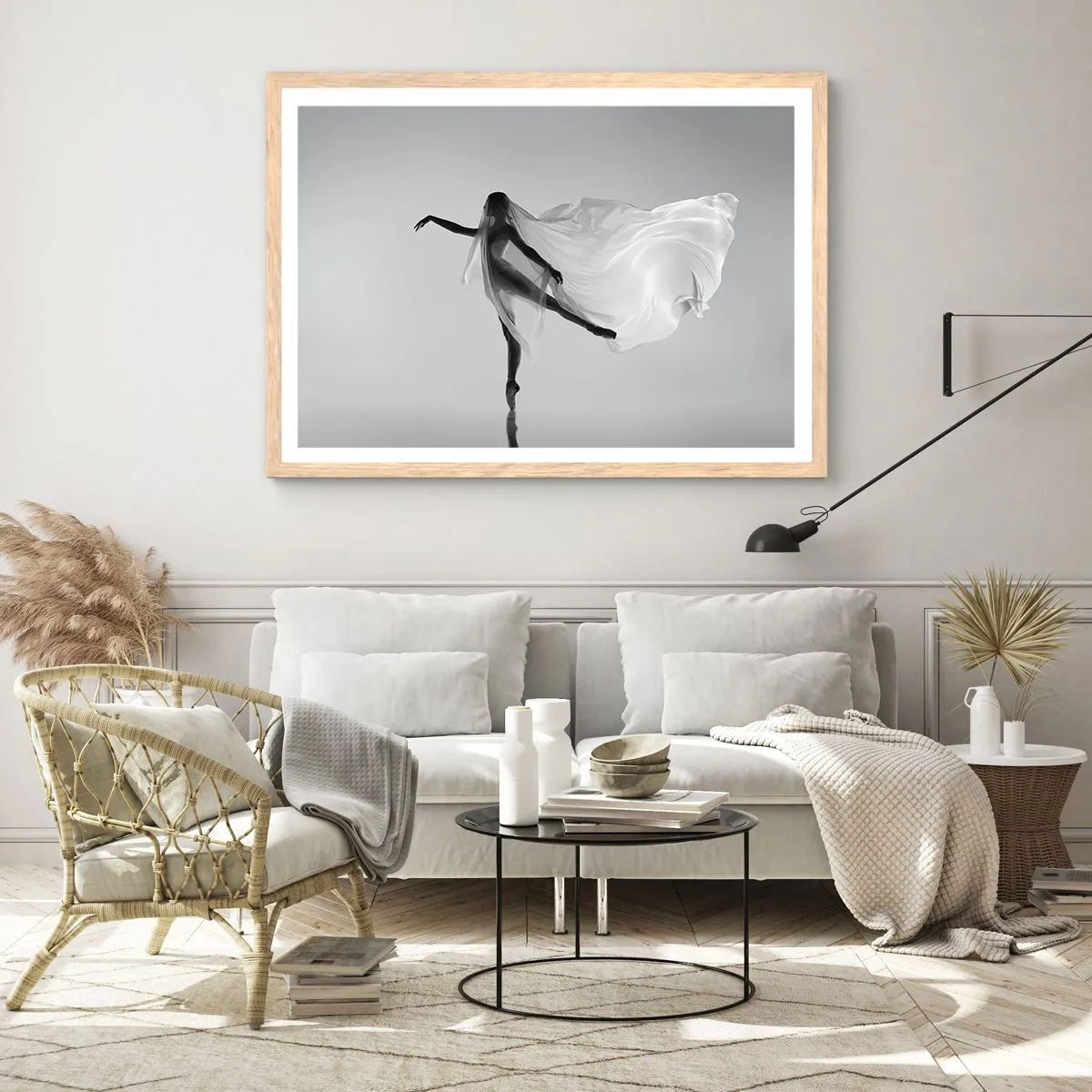 Poster in light oak frame - Lightness and Grace - 70x50 cm