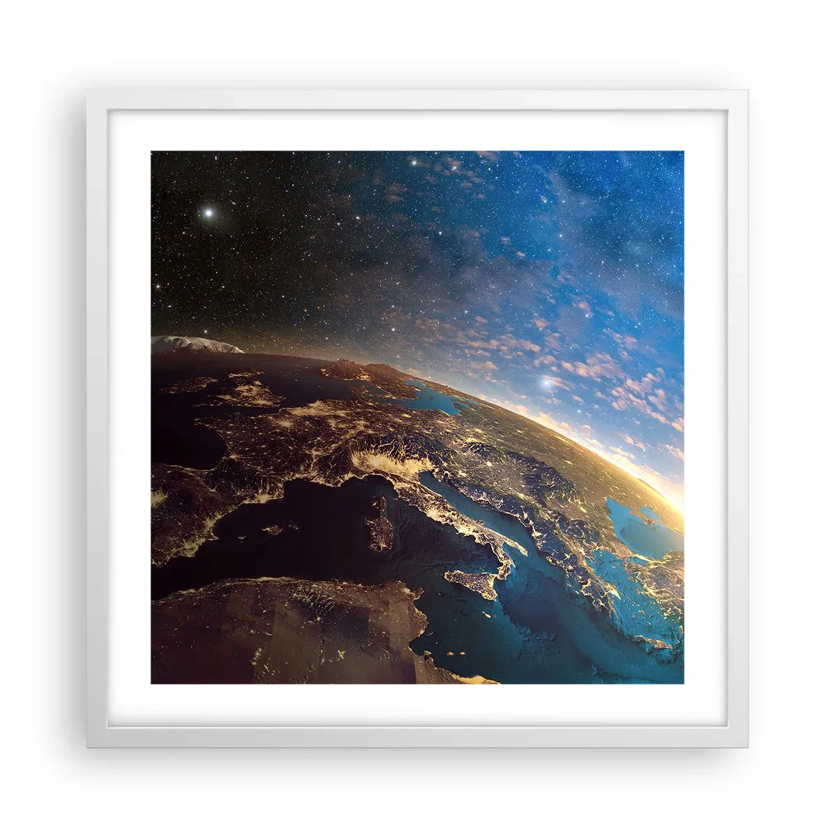 Poster in white frmae - Let's Look at Each Other from a Distance - 50x50 cm