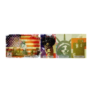 Photo Wallpaper Sample Premium Canvas - Viva America! - New York, USA, statue of Liberty - 100x30 cm