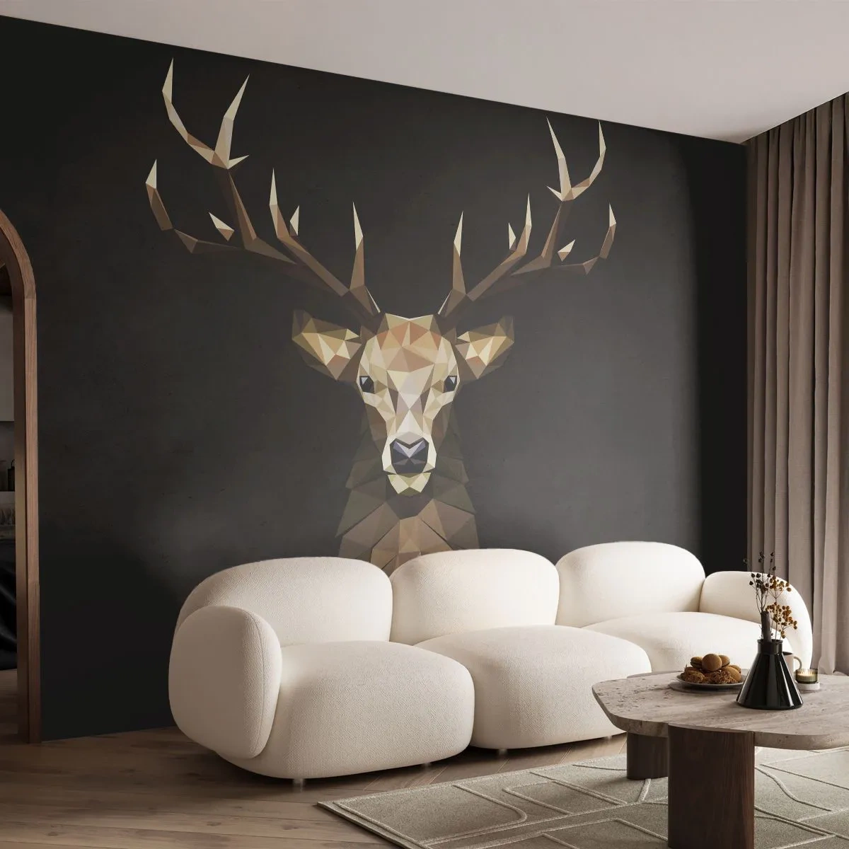 Photo Wallpaper Premium Canvas - Cubist Deer - Animals, Deer, Graphics - 350x256 cm