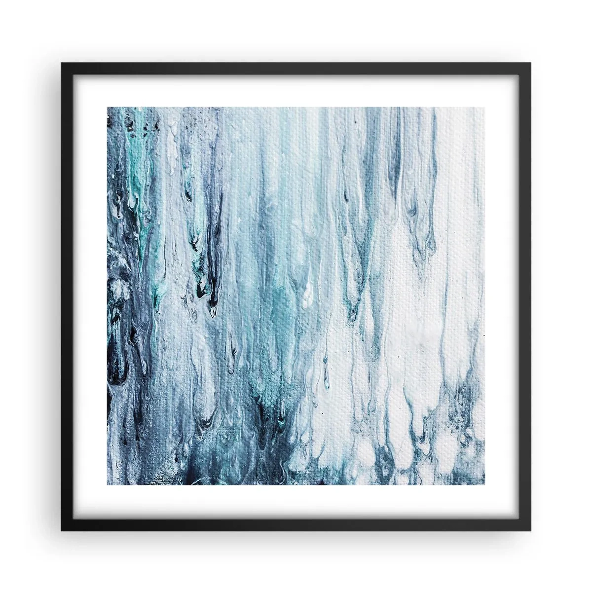 Poster in black frame - Blue Icicles - 50x50 cm