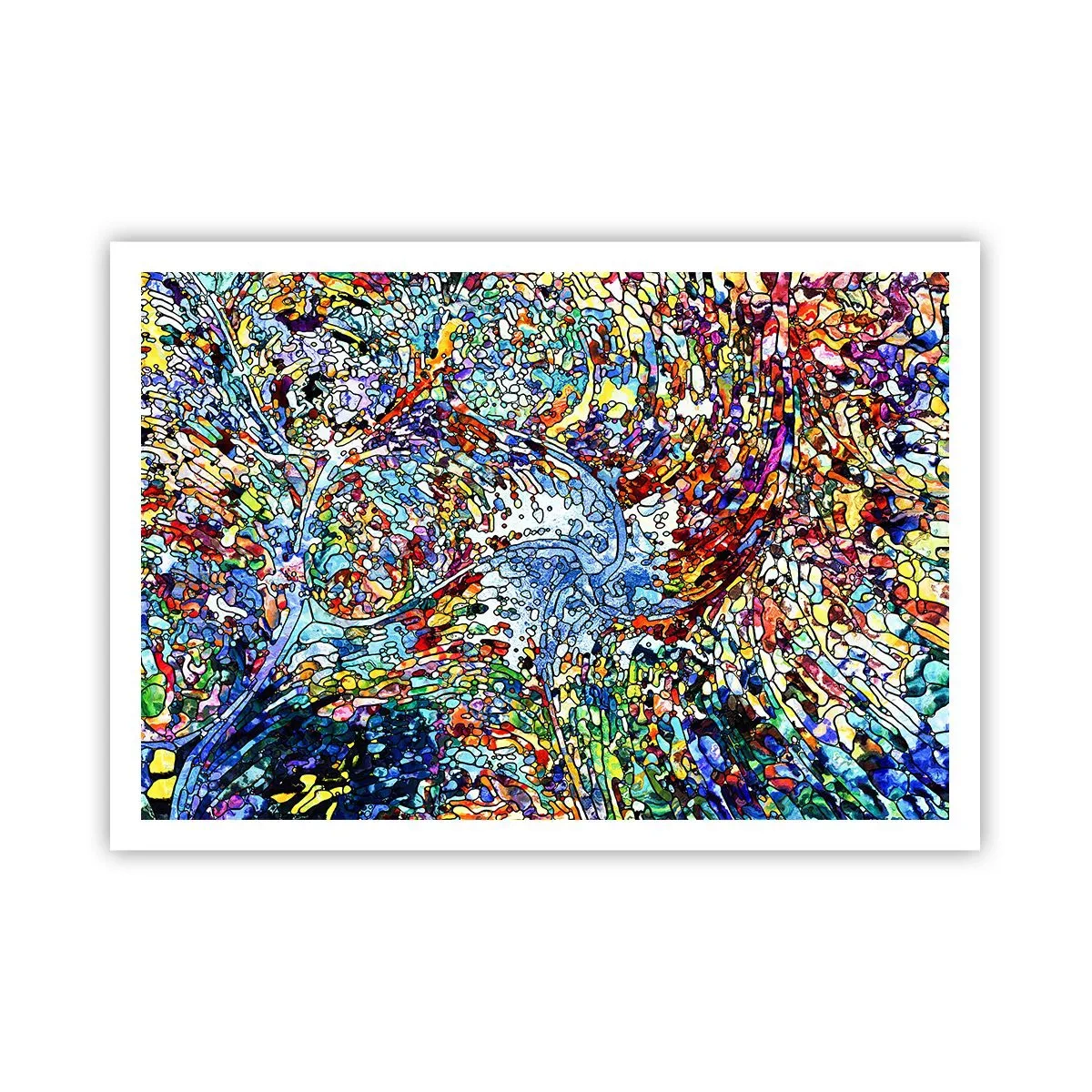 Poster - Stained Glass with Drops - 100x70 cm