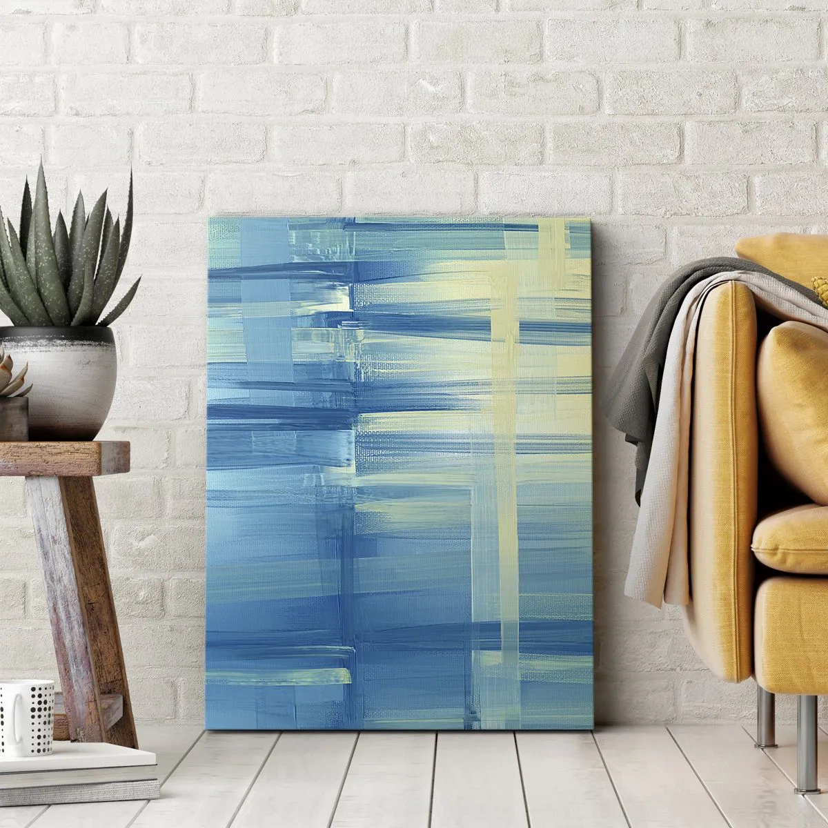Canvas picture - Composition In Turquoise - 45x80 cm