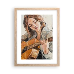 Poster in light oak frame - Concert for Guitar and Girly Heart - 30x40 cm