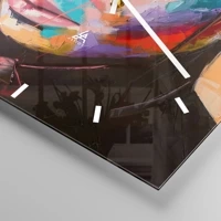 Clock face with lines