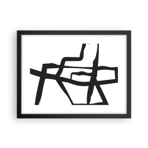 Poster in black frame - Black and White Construction - 40x30 cm