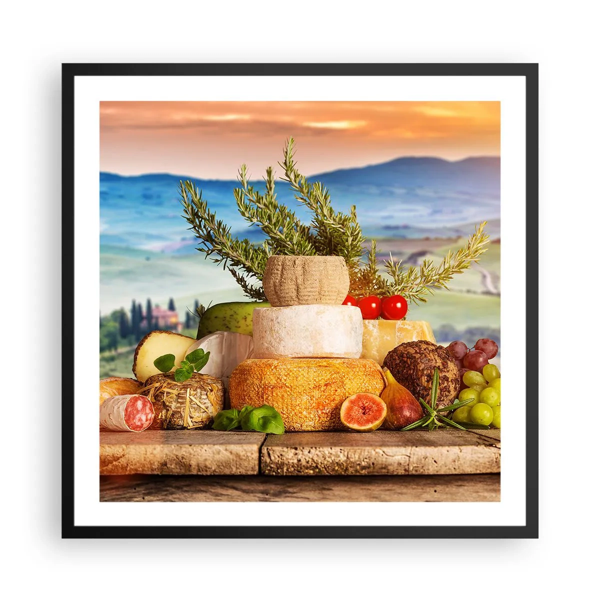 Poster in black frame - Italian Joie de Vivre - 60x60 cm