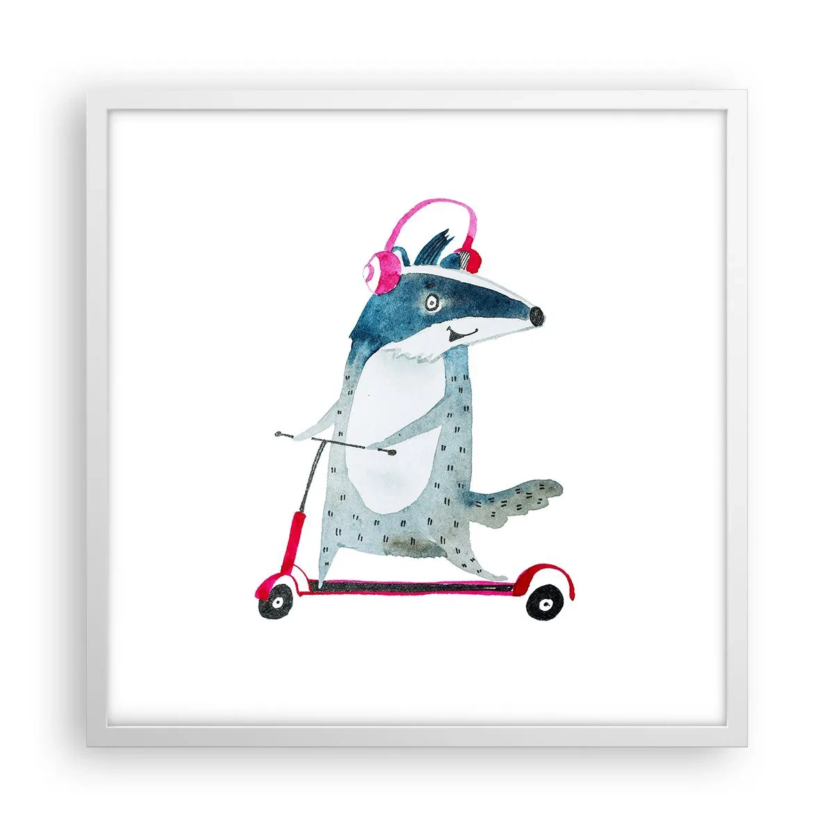 Poster in white frmae - Joys of a Badger - 50x50 cm