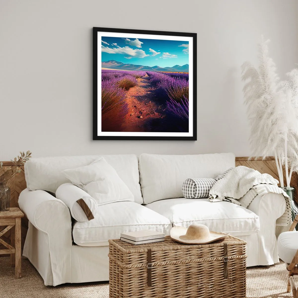 Poster in black frame - Fragrant Fields - 40x40 cm