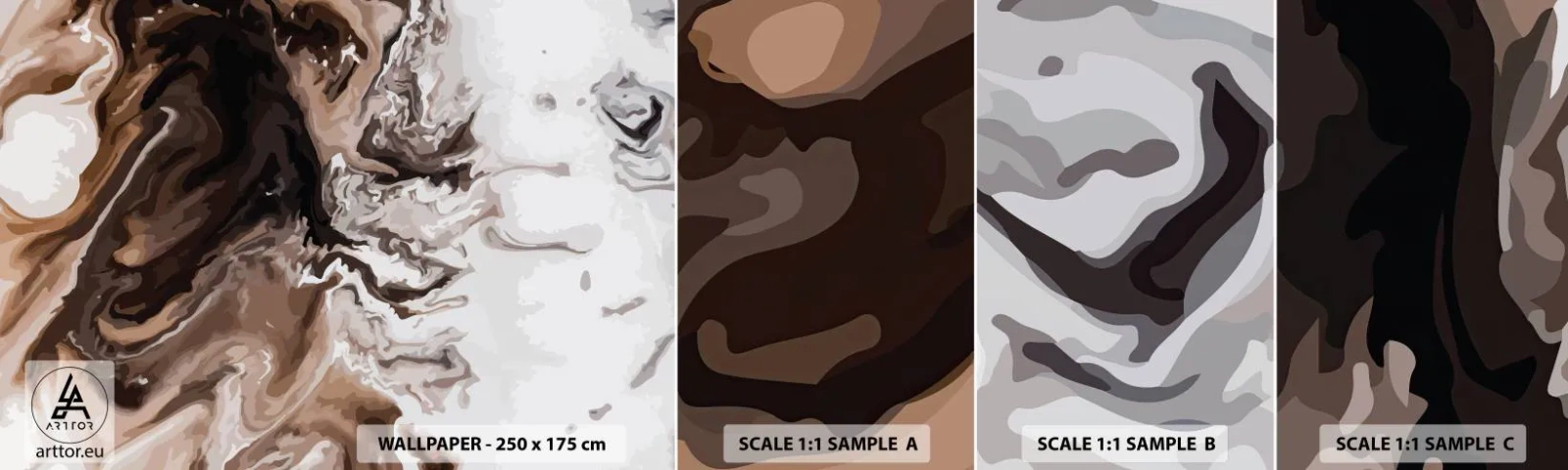 Photo Wallpaper Sample Standard Eco - Counterbalance of Colours - Abstraction, Piece, Modern Pattern - 100x30 cm