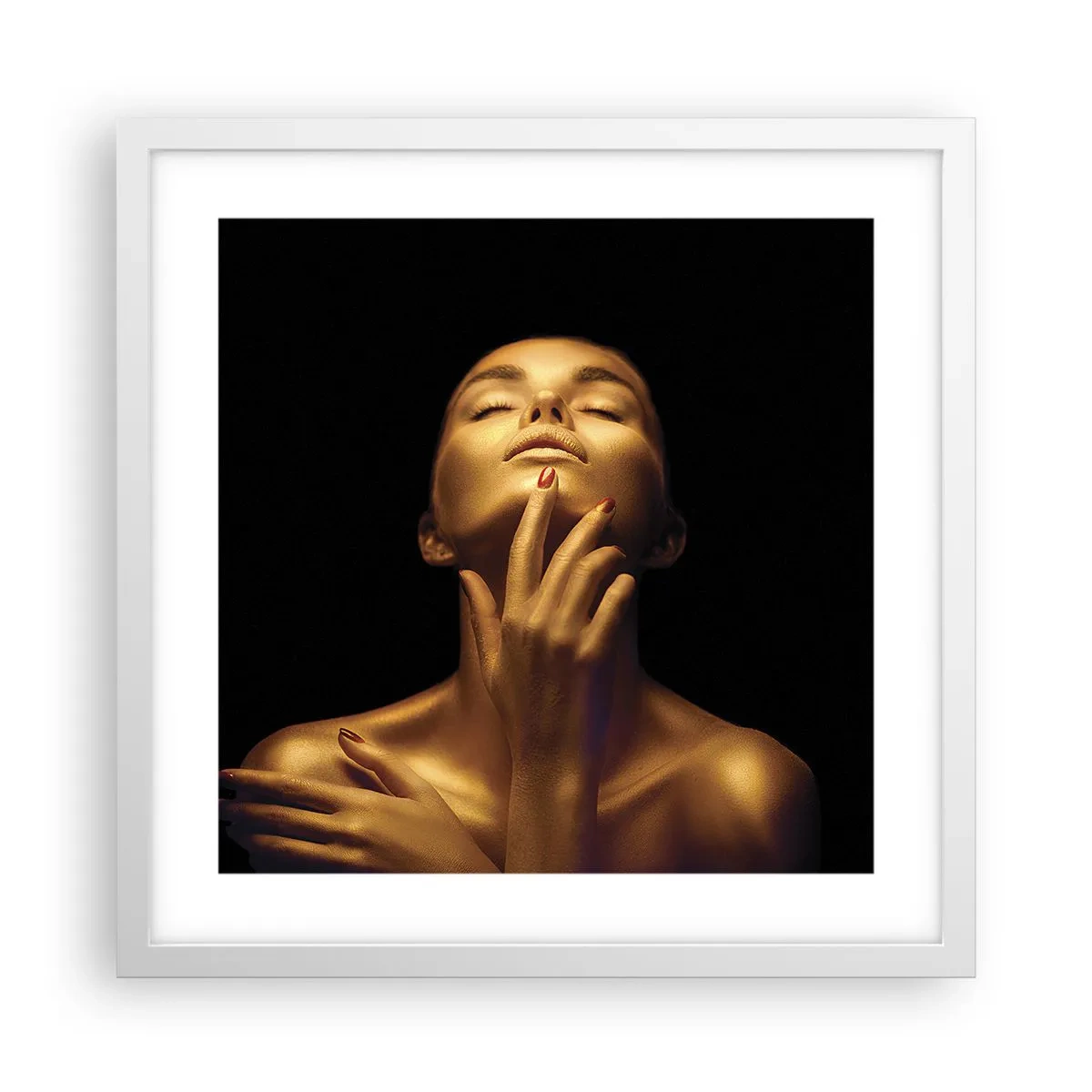 Poster in white frmae - Like Golden Silk - 40x40 cm