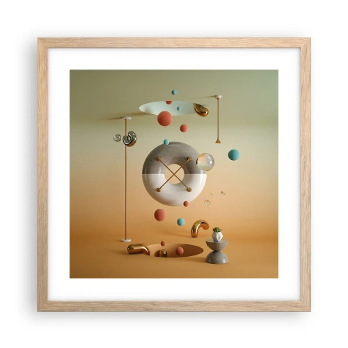 Poster in light oak frame - Anything Can Happen - 40x40 cm