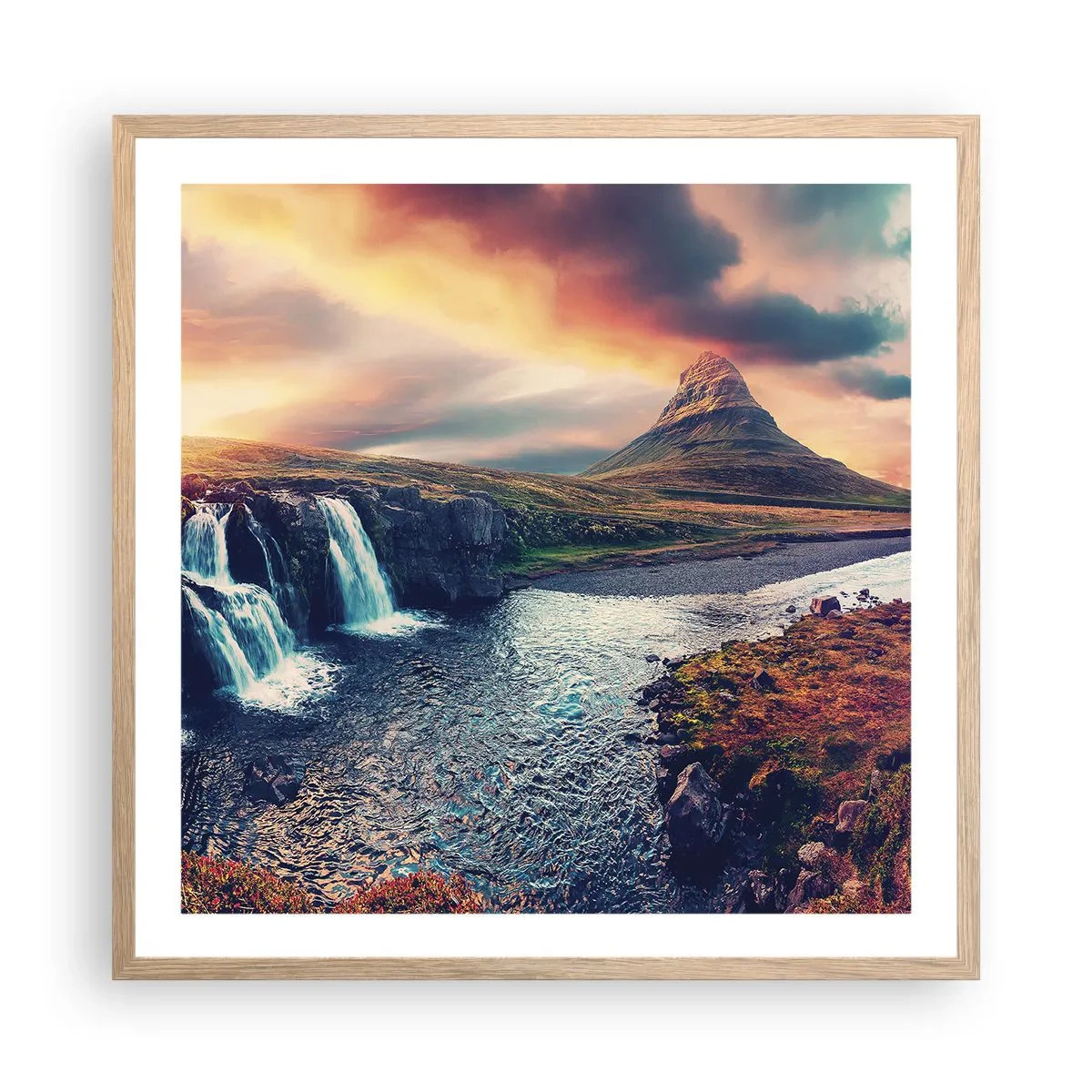 Poster in light oak frame - In Majesty of Nature - 60x60 cm