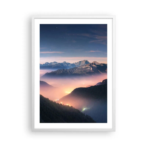 Poster in white frmae - Light in the Valleys - 50x70 cm