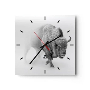 Wall clock - Clock on glass - King of the Prairie - 30x30 cm