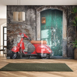 Photo Wallpaper Premium Canvas - Italian Holiday - Automotive, Scooter, Italy - 300x210 cm
