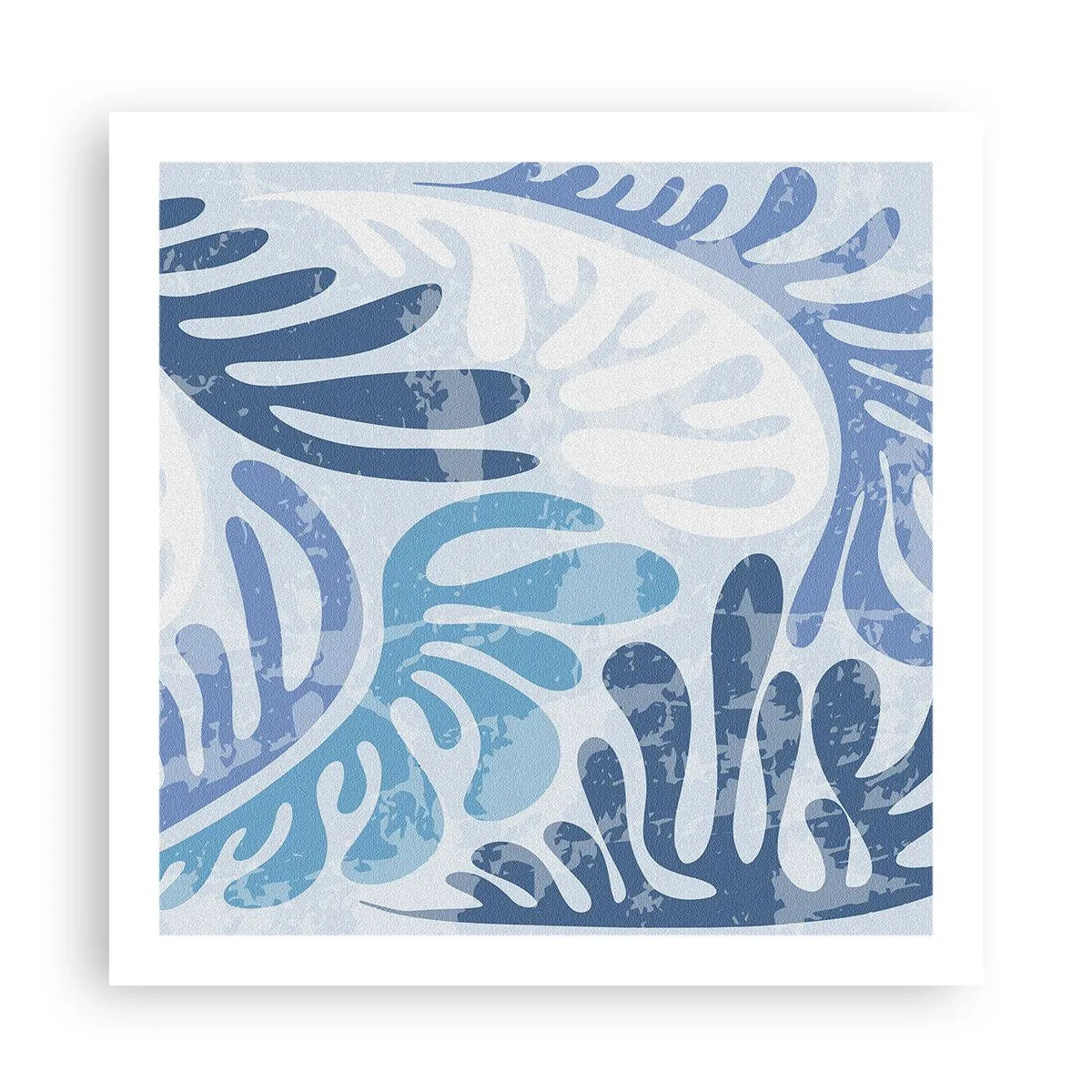 Poster - Blue Ferns - 60x60 cm