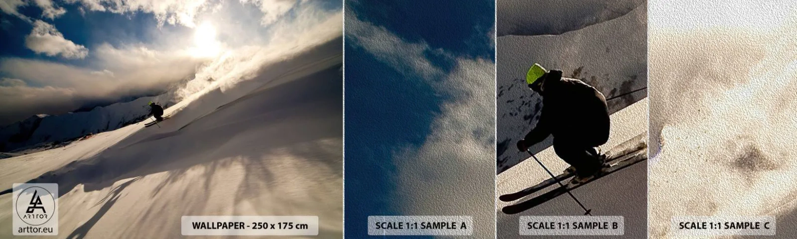 Photo Wallpaper Sample Premium Sand - Mountain Challenge Accepted - Sports and Hobbies, Mountains, Alps - 100x30 cm