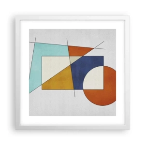 Poster in white frmae - Abstract: Modernist Fun - 40x40 cm