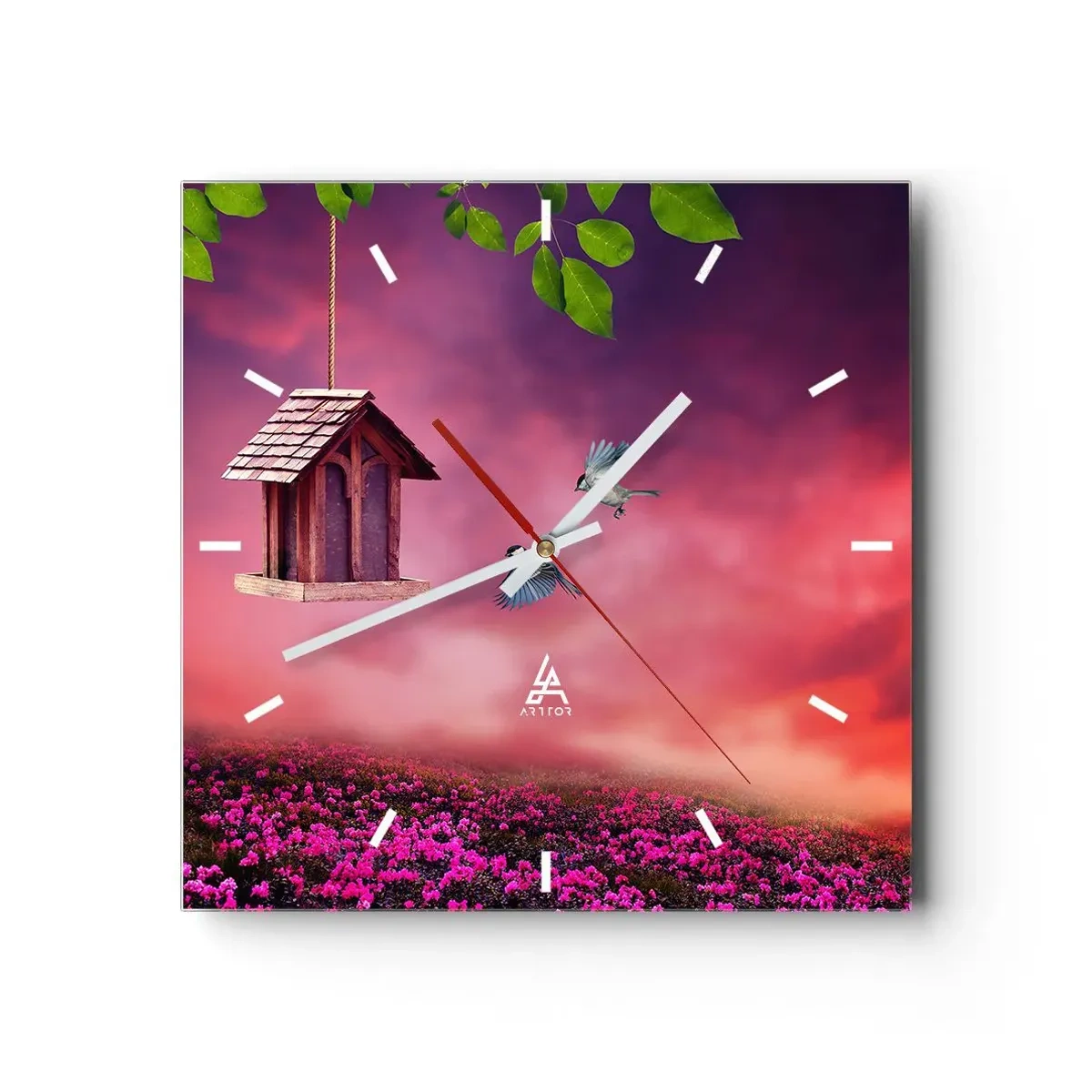 Wall clock - Clock on glass - Invitation to Dinner - 40x40 cm