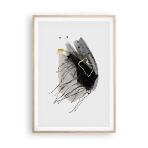 Poster in light oak frame - In Black and Gold - 70x100 cm