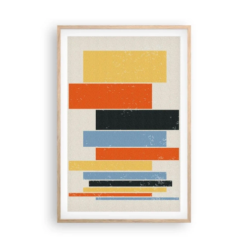 Poster in light oak frame - Notation of Music - 61x91 cm