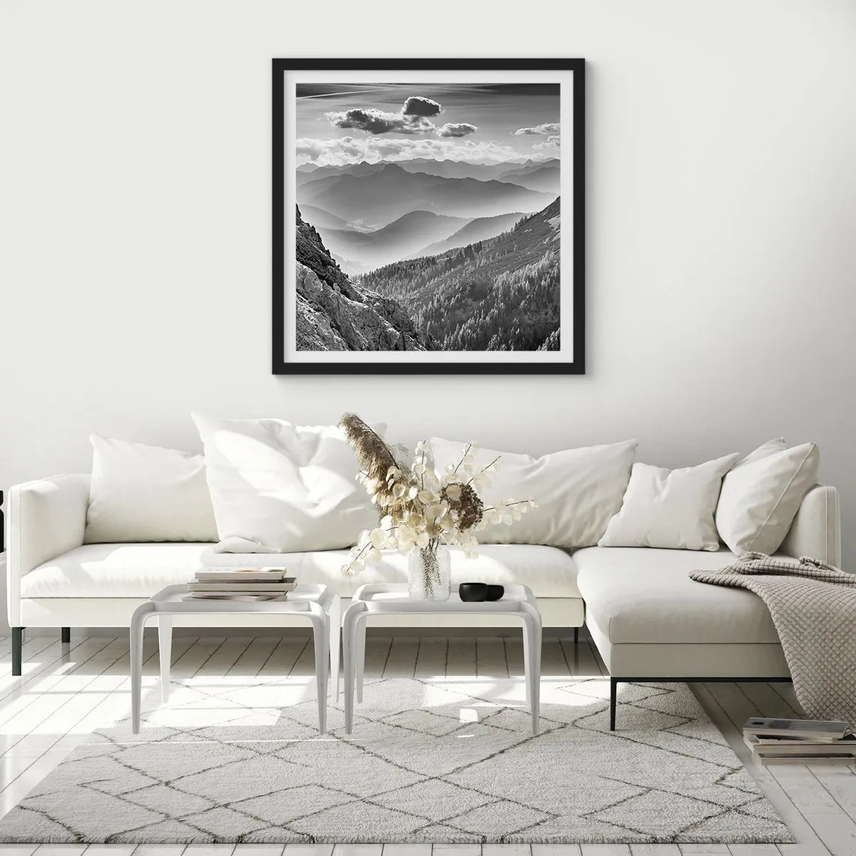 Poster in black frame - All the Way to the Horizon - 50x50 cm
