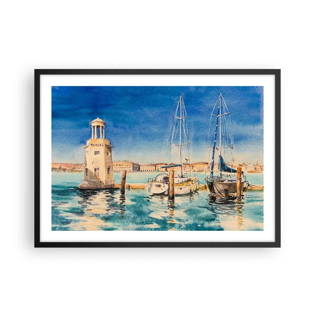 Poster in black frame - Sunny Lagoon - 70x50 cm