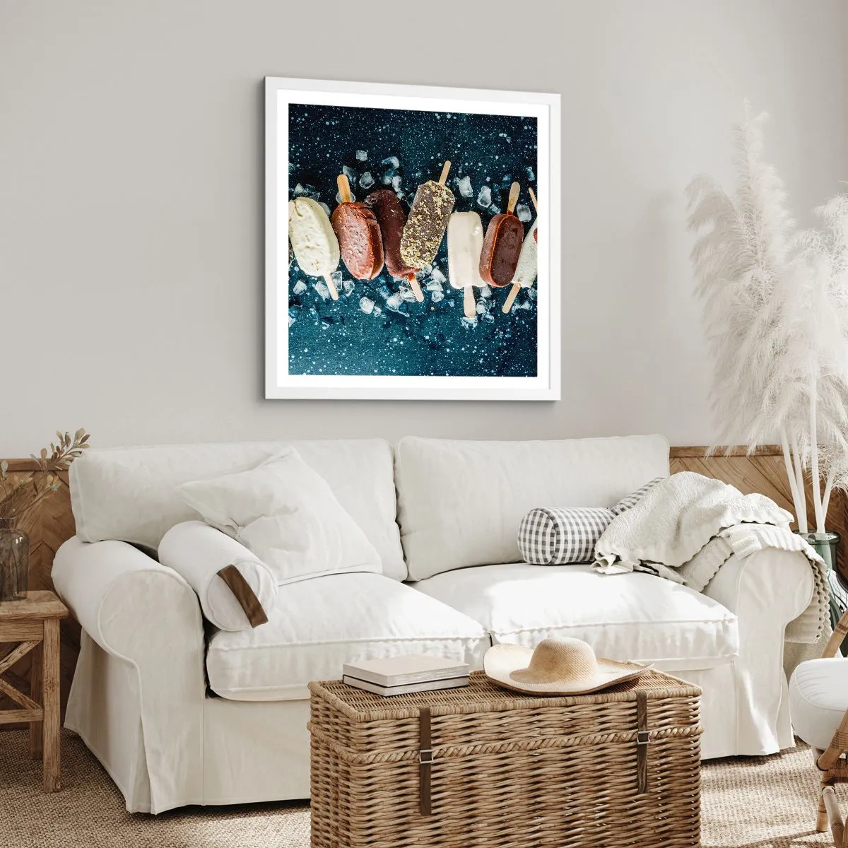 Poster in white frmae - Taste of the Hot Summer - 60x60 cm