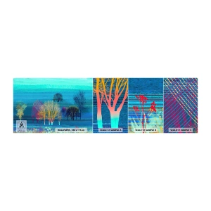 Photo Wallpaper Sample Self-Adhesive Deluxe Sticker - Combed Landcsape - Landscape, Forest, Abstraction - 100x30 cm