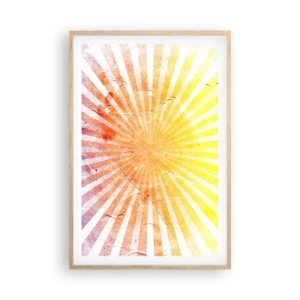 Poster in light oak frame - Sunrises and Sunsets - 61x91 cm