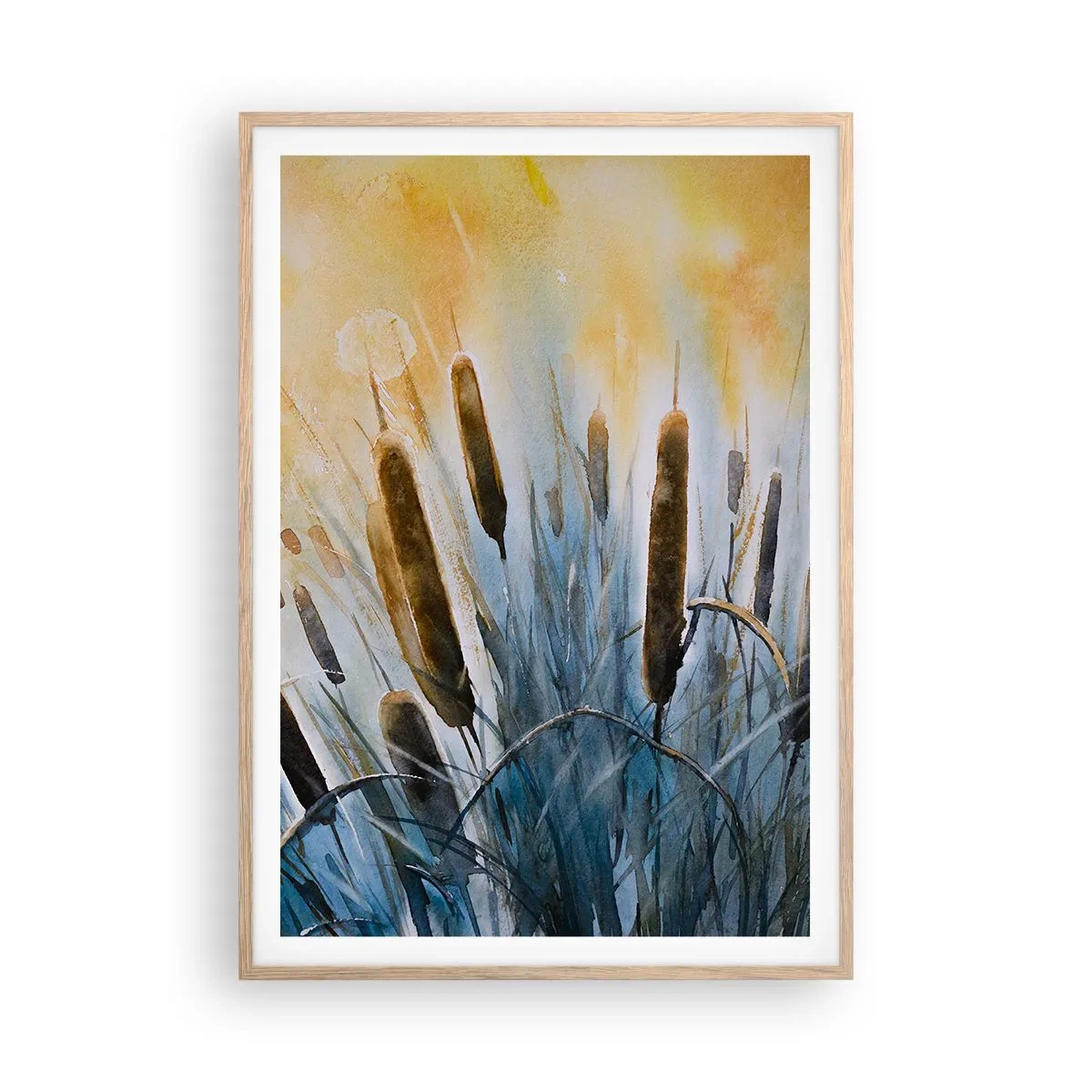 Poster in light oak frame - Coolness of Water, Heat of the Sun - 70x100 cm