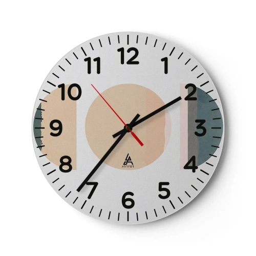 Wall clock - Clock on glass - Wheel after a Wheel - 40x40 cm