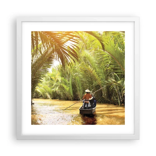 Poster in white frmae - Through a Palm Ravine - 40x40 cm