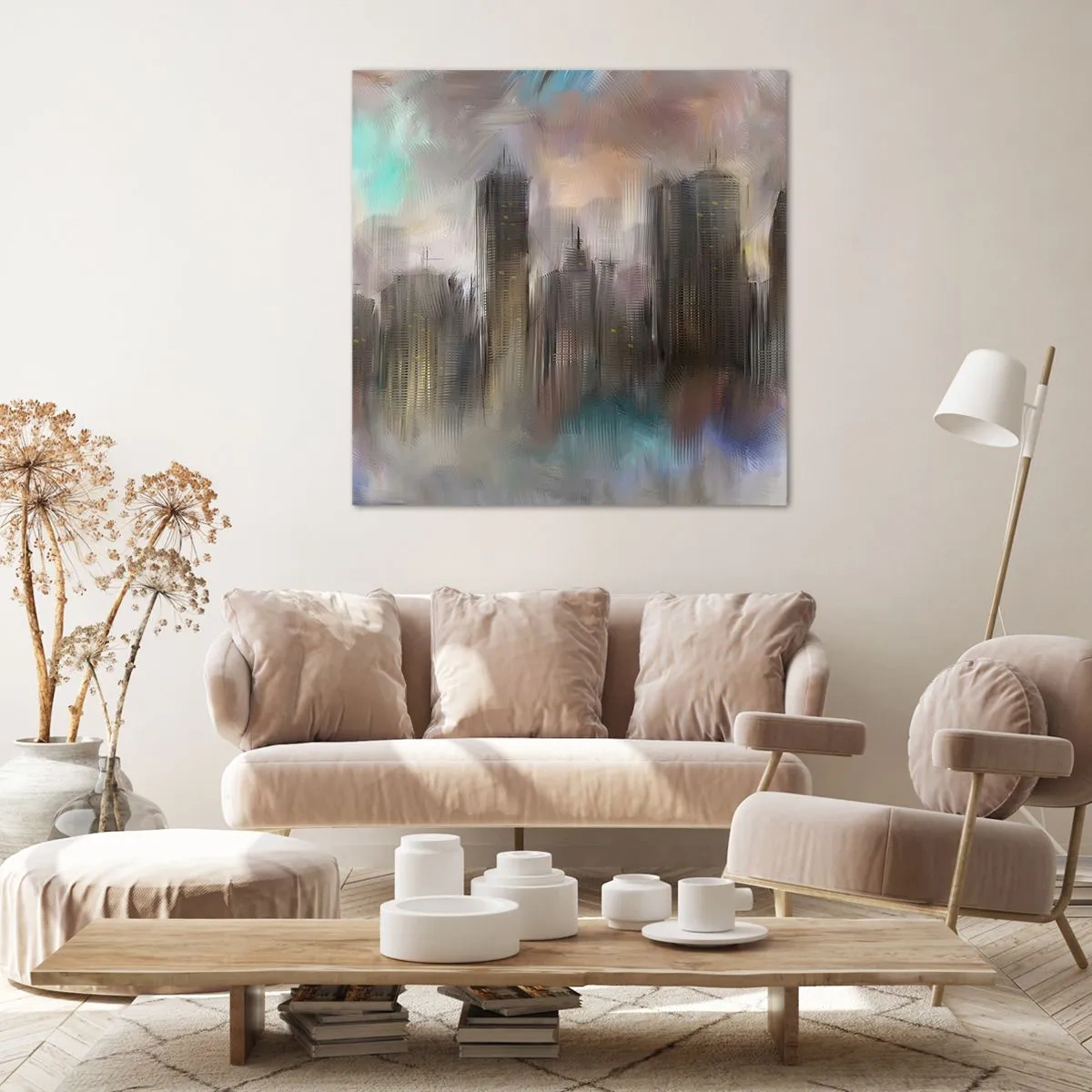 Canvas picture - Composition of Steel, Stone and Fog - 40x40 cm