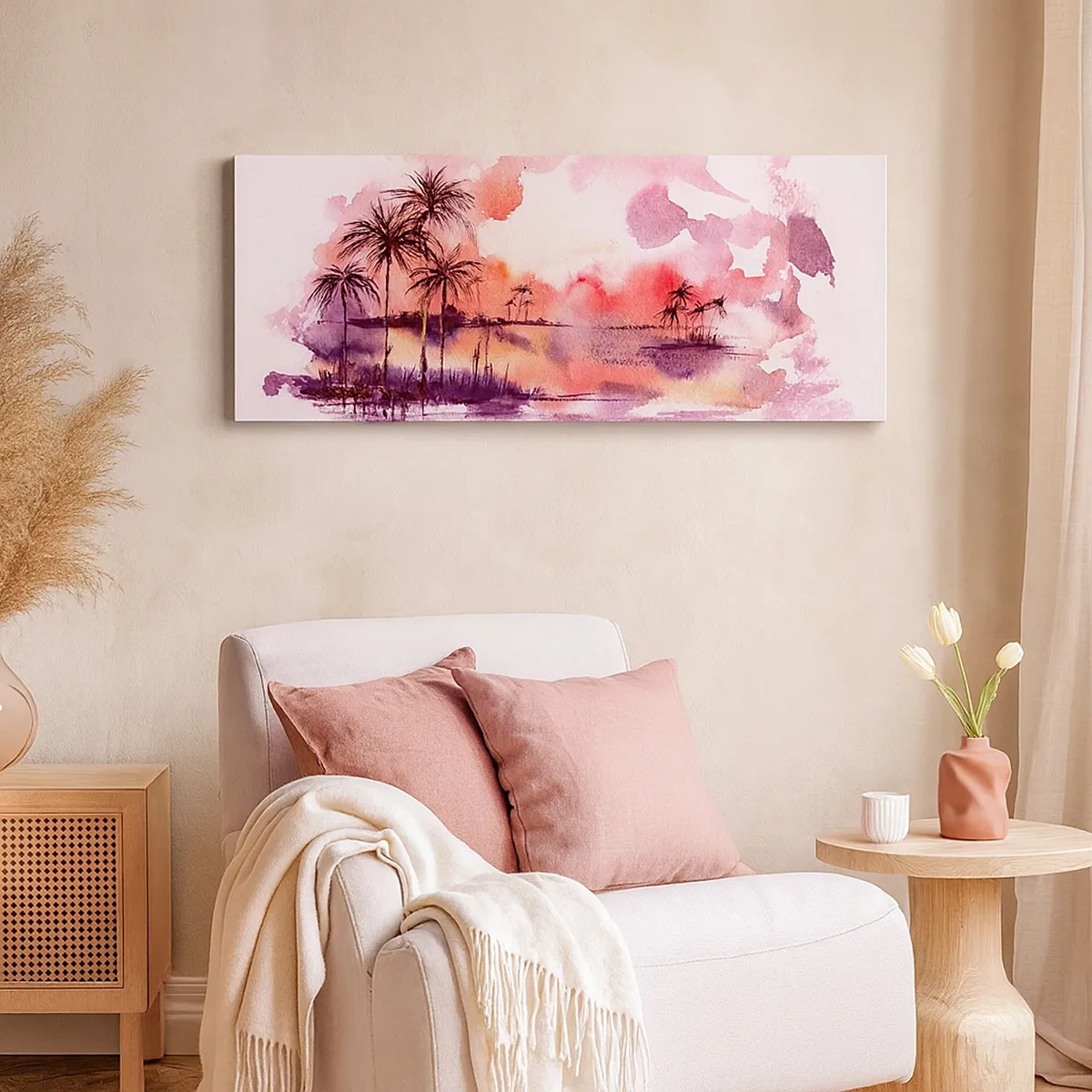 Canvas picture - Peace of Tropics in Red - 30x30 cm