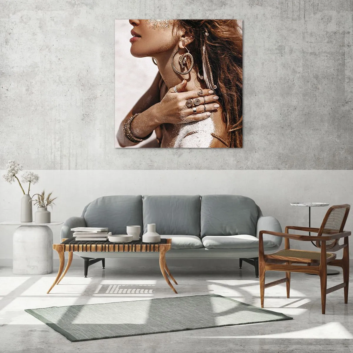 Glass picture - Queen of a Wild Beach - 70x70 cm