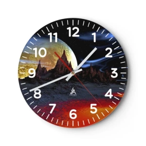 Wall clock - Clock on glass - Unknown World - 40x40 cm