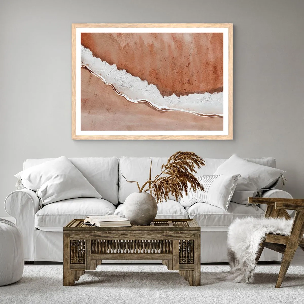 Poster in light oak frame - Earth Colours - 50x40 cm