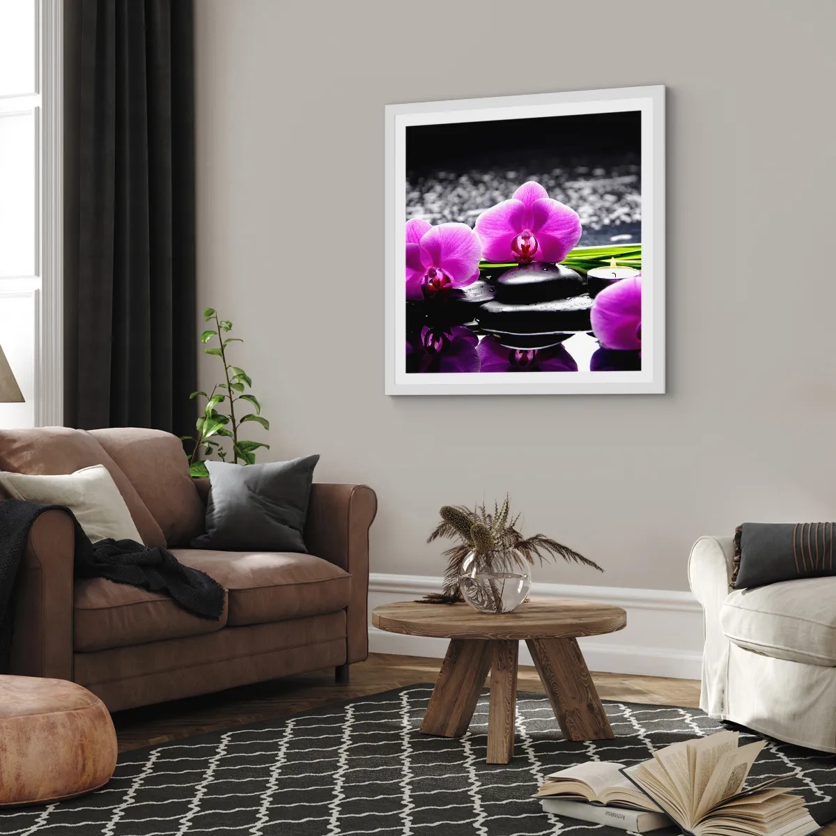 Poster in white frmae - Drowning in Peace and Quiet - 50x50 cm