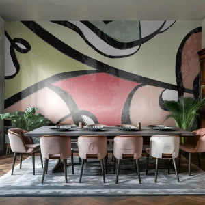 Custom Wallpaper Premium Canvas - Pirouettes Among Colours - Abstraction, Piece, Modern