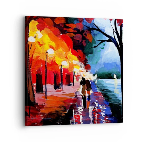 Canvas picture - Flaming Autumn in the Park - 30x30 cm
