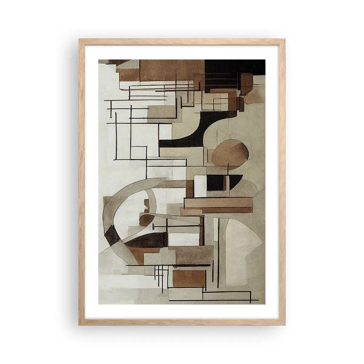 Poster in light oak frame - City Landscape 2.0 - 50x70 cm